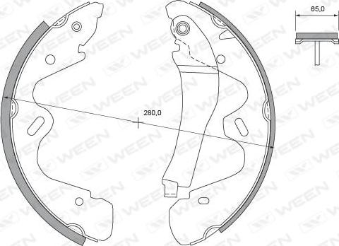 Ween 152-2473 - Комплект тормозных колодок, барабанные autosila-amz.com