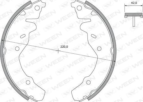 Ween 152-2472 - Комплект тормозных колодок, барабанные autosila-amz.com