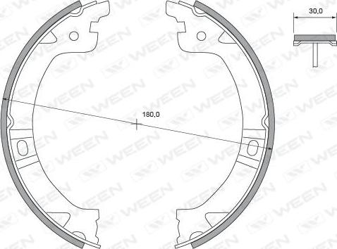 Ween 152-2500 - Комплект тормозов, ручник, парковка autosila-amz.com