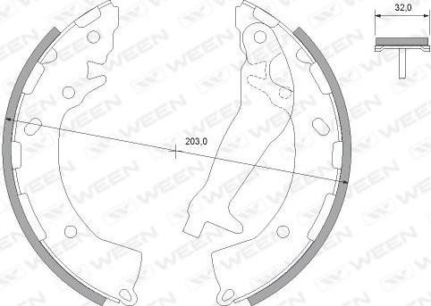 Ween 152-2501 - Комплект тормозных колодок, барабанные autosila-amz.com