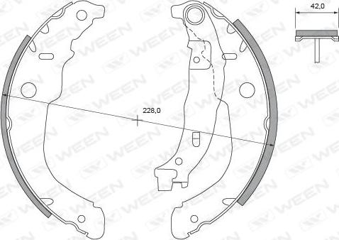 Ween 152-2046 - Комплект тормозных колодок, барабанные autosila-amz.com