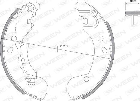 Ween 152-2048 - Комплект тормозных колодок, барабанные autosila-amz.com