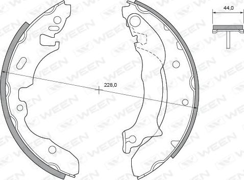 Ween 152-2043 - Комплект тормозных колодок, барабанные autosila-amz.com