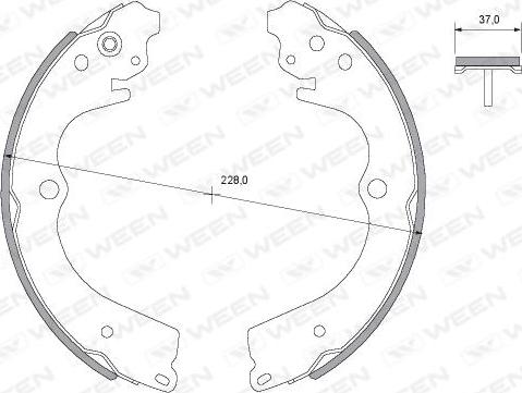 Ween 152-2059 - Комплект тормозных колодок, барабанные autosila-amz.com