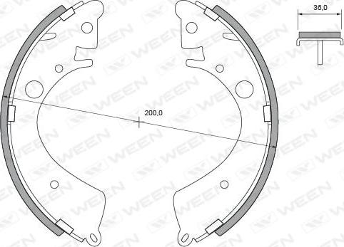 Ween 152-2056 - Комплект тормозных колодок, барабанные autosila-amz.com