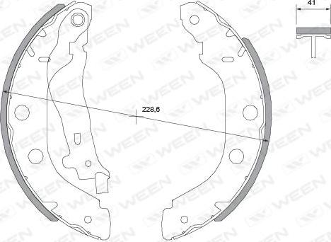 Ween 152-2050 - Комплект тормозных колодок, барабанные autosila-amz.com