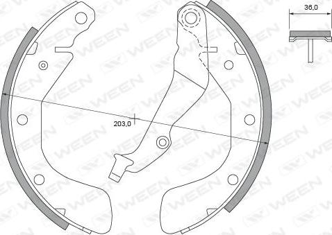 Ween 152-2051 - Комплект тормозных колодок, барабанные autosila-amz.com