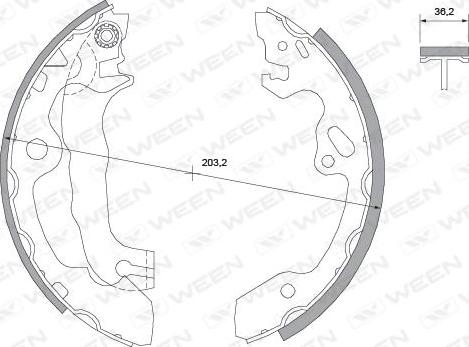 Ween 152-2008 - Комплект тормозных колодок, барабанные autosila-amz.com