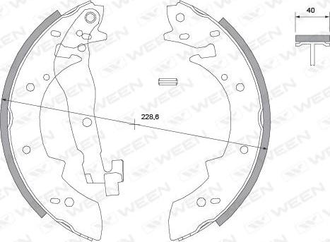 Ween 152-2036 - Комплект тормозных колодок, барабанные autosila-amz.com