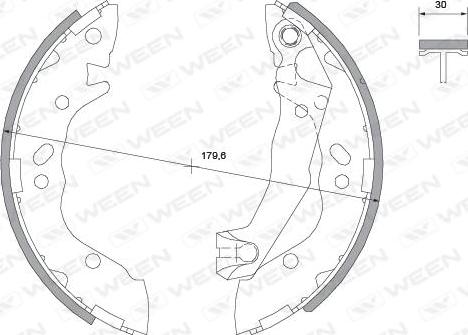 Ween 152-2031 - Комплект тормозных колодок, барабанные autosila-amz.com