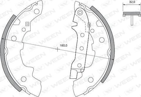 Ween 152-2071 - Комплект тормозных колодок, барабанные autosila-amz.com