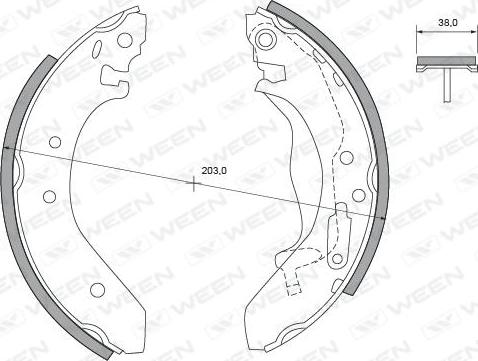 Ween 152-2102 - Комплект тормозных колодок, барабанные autosila-amz.com