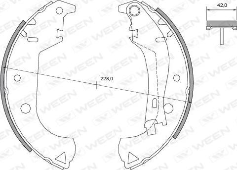 Ween 152-2116 - Комплект тормозных колодок, барабанные autosila-amz.com