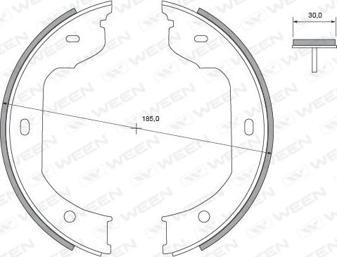 Ween 152-2134 - Комплект тормозов, ручник, парковка autosila-amz.com