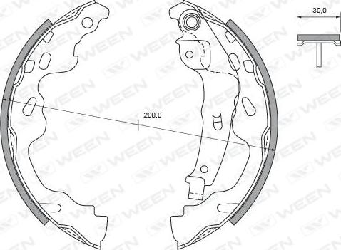 Ween 152-2136 - Комплект тормозных колодок, барабанные autosila-amz.com