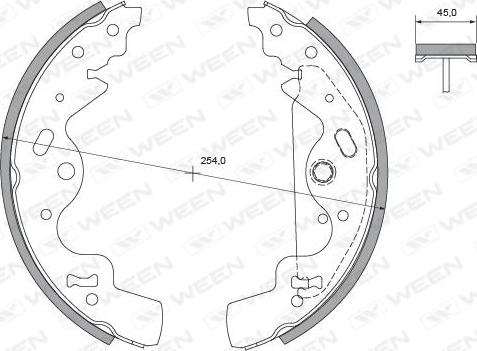 Ween 152-2133 - Комплект тормозных колодок, барабанные autosila-amz.com