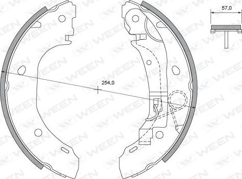 Ween 152-2129 - Комплект тормозных колодок, барабанные autosila-amz.com