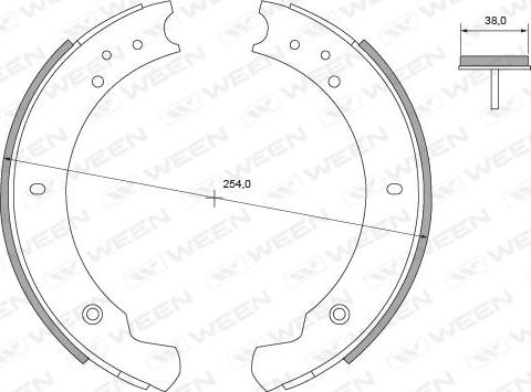 Ween 152-2172 - Комплект тормозных колодок, барабанные autosila-amz.com