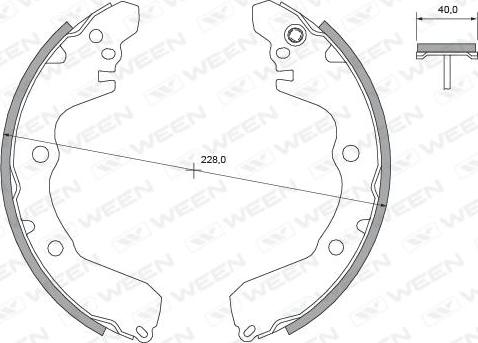 Ween 152-2392 - Комплект тормозных колодок, барабанные autosila-amz.com