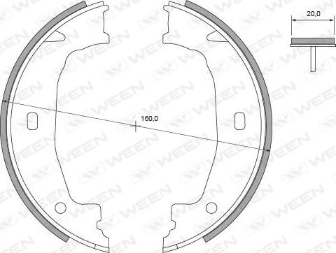 Ween 152-2345 - Комплект тормозов, ручник, парковка autosila-amz.com