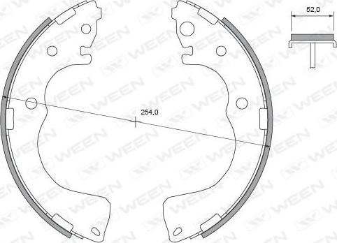 Ween 152-2346 - Комплект тормозных колодок, барабанные autosila-amz.com