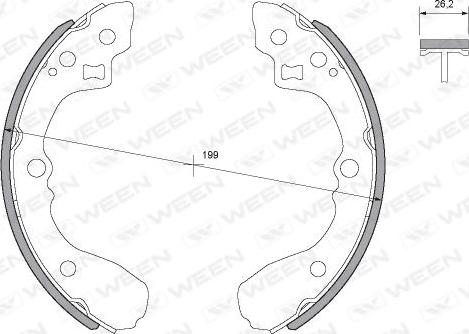 Ween 152-2348 - Комплект тормозных колодок, барабанные autosila-amz.com