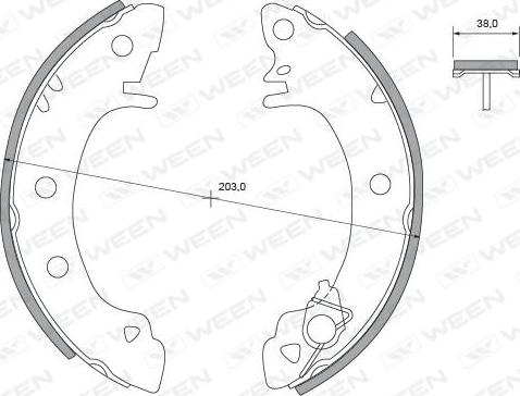 Ween 152-2342 - Комплект тормозных колодок, барабанные autosila-amz.com