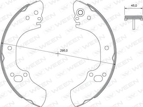 Ween 152-2352 - Комплект тормозных колодок, барабанные autosila-amz.com