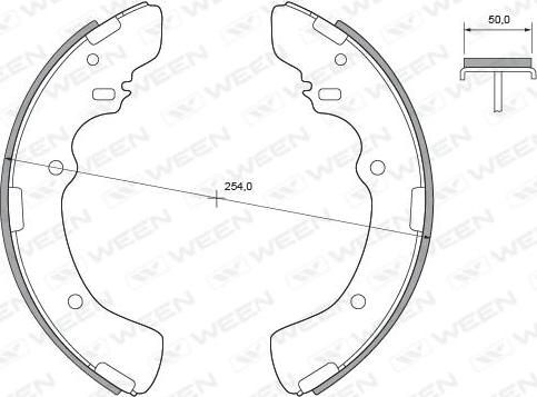 Ween 152-2364 - Комплект тормозных колодок, барабанные autosila-amz.com