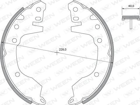 Ween 152-2365 - Комплект тормозных колодок, барабанные autosila-amz.com