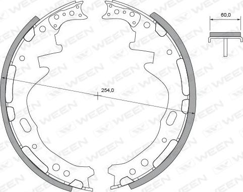 Ween 152-2362 - Комплект тормозных колодок, барабанные autosila-amz.com