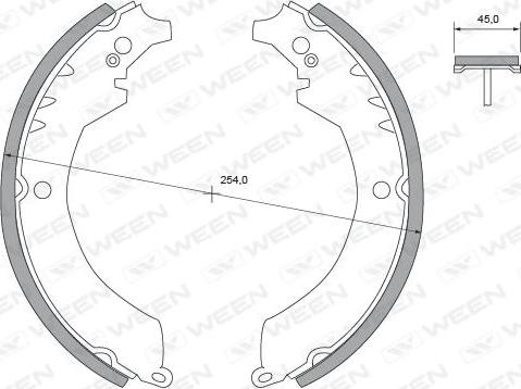 Ween 152-2317 - Комплект тормозных колодок, барабанные autosila-amz.com