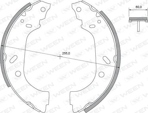 Ween 152-2383 - Комплект тормозных колодок, барабанные autosila-amz.com