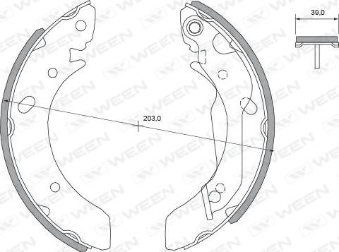 Ween 152-2387 - Комплект тормозных колодок, барабанные autosila-amz.com