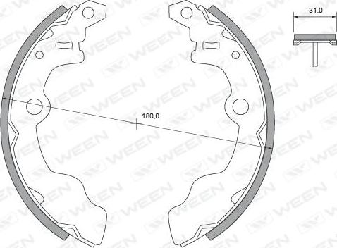 Ween 152-2336 - Комплект тормозных колодок, барабанные autosila-amz.com