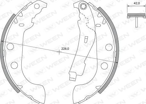 Ween 152-2324 - Комплект тормозных колодок, барабанные autosila-amz.com