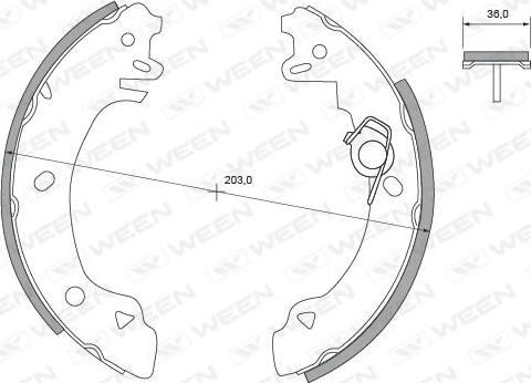 Ween 152-2326 - Комплект тормозных колодок, барабанные autosila-amz.com