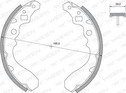 Ween 152-2328 - Комплект тормозных колодок, барабанные autosila-amz.com