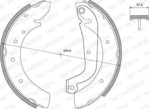 Ween 152-2295 - Комплект тормозных колодок, барабанные autosila-amz.com