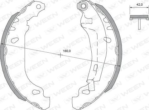 Ween 152-2298 - Комплект тормозных колодок, барабанные autosila-amz.com