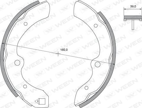 Ween 152-2259 - Комплект тормозных колодок, барабанные autosila-amz.com