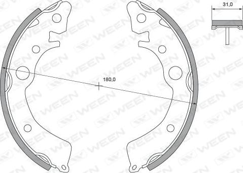 Ween 152-2205 - Комплект тормозных колодок, барабанные autosila-amz.com