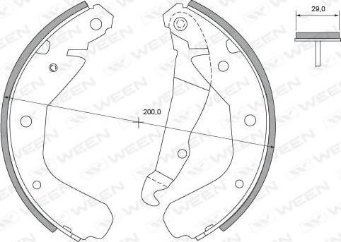 Ween 152-2208 - Комплект тормозных колодок, барабанные autosila-amz.com