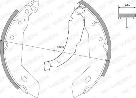 Ween 152-2219 - Комплект тормозных колодок, барабанные autosila-amz.com