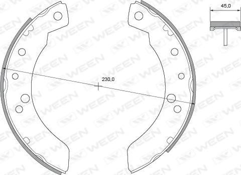 Ween 152-2216 - Комплект тормозных колодок, барабанные autosila-amz.com