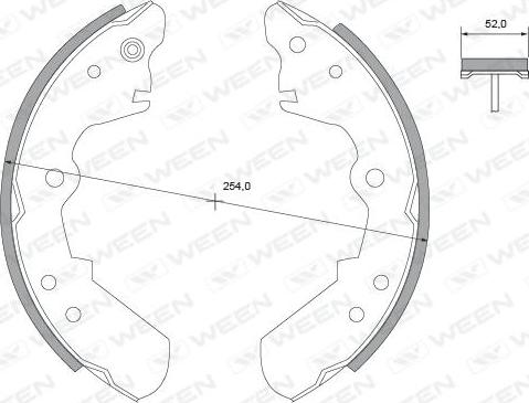 Ween 152-2225 - Комплект тормозных колодок, барабанные autosila-amz.com