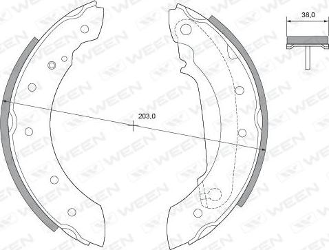 Ween 152-2221 - Комплект тормозных колодок, барабанные autosila-amz.com