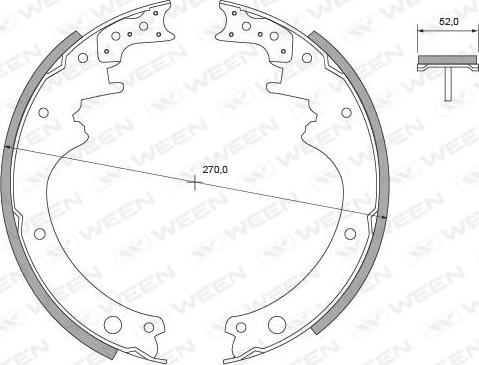 Ween 152-2278 - Комплект тормозных колодок, барабанные autosila-amz.com