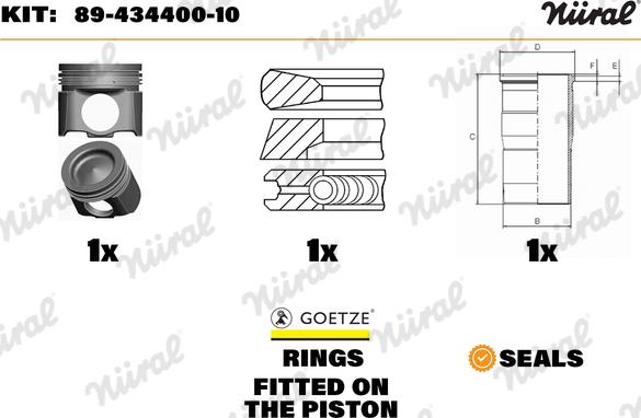 Wilmink Group WG1443819 - Ремонтный комплект, поршень / гильза цилиндра autosila-amz.com