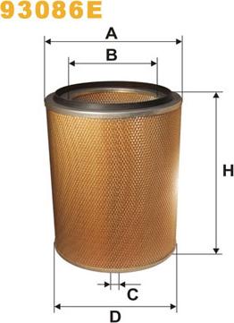 WIX Filters 93086E - Воздушный фильтр, двигатель autosila-amz.com